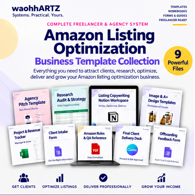 waohhARTZ Amazon Listing Optimization Business Template Collection hero