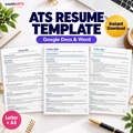 ATS Resume Template — Google Docs & Word — 12 Files, 1-Page & 2-Page, US Letter & A4 — Instant Download