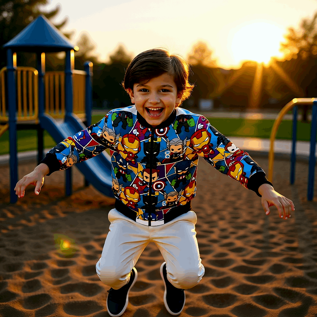 Avengers Allover Print Kids Premium Warm Bomber Jacket