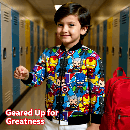 Avengers Allover Print Kids Premium Warm Bomber Jacket