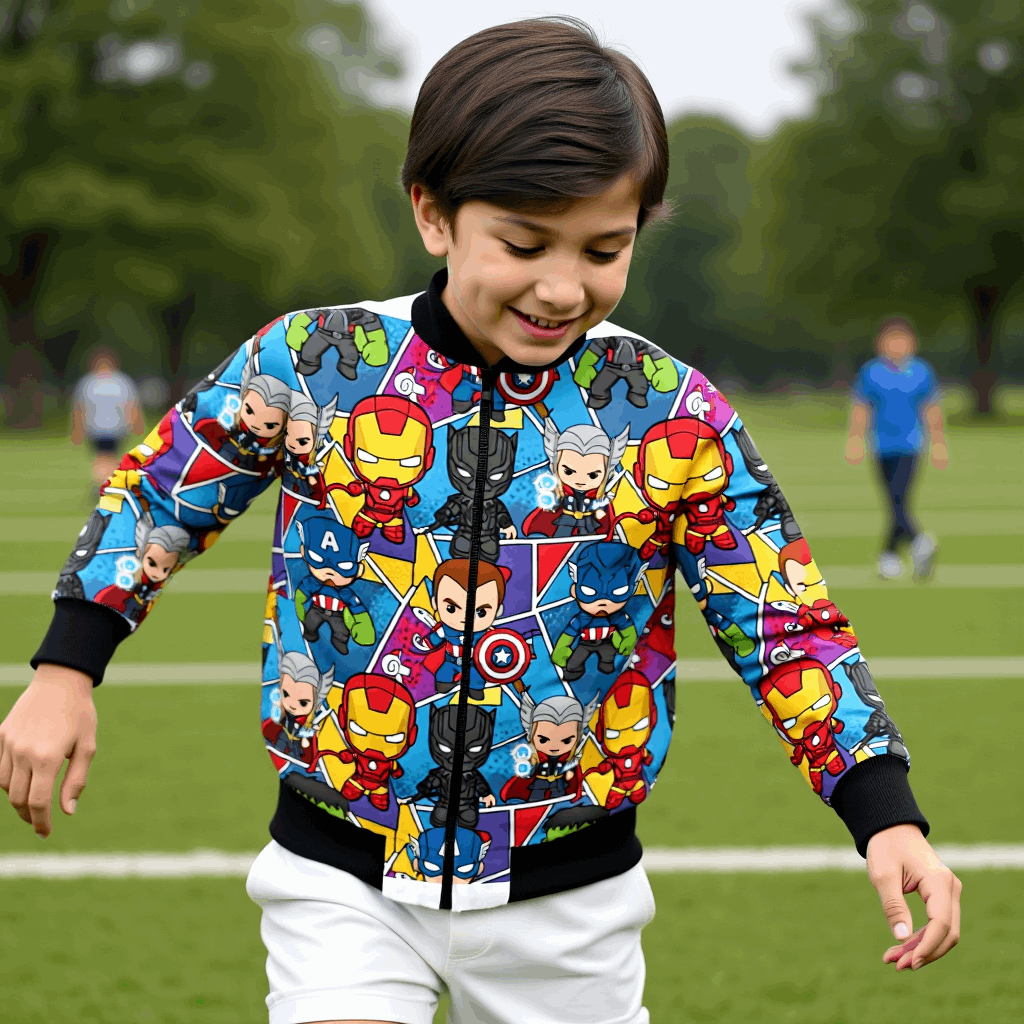 Avengers Allover Print Kids Premium Warm Bomber Jacket