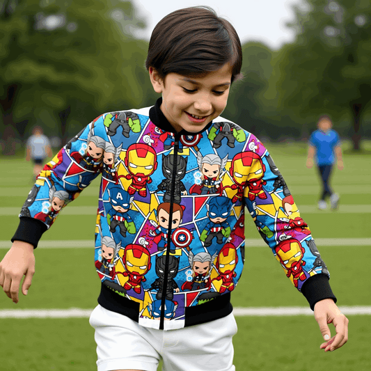 Avengers Allover Print Kids Premium Warm Bomber Jacket