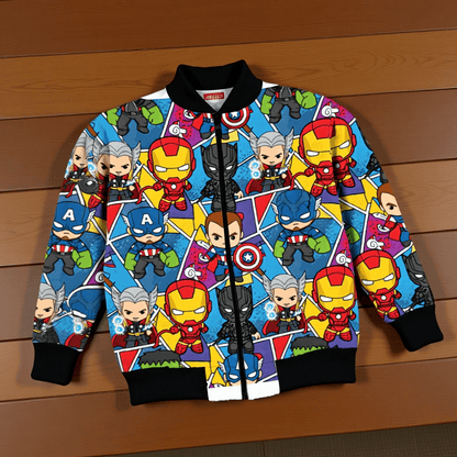 Avengers Allover Print Kids Premium Warm Bomber Jacket