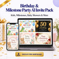Birthday &amp; Milestone Party AI Invite Prompt Pack | Kids, Milestones, Baby Showers &amp; More | Instant Download PDF
