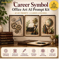 Career Symbol Office Art AI Prompt Kit with 60 career-themed art prompts across six categories for professional office decor.