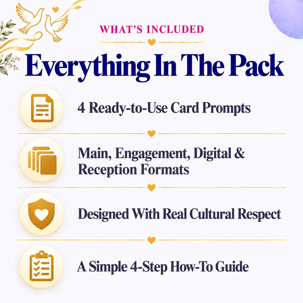 Christian Wedding Invitation Prompt Pack | Main Card + Engagement + Digital + Reception | Instant Download PDF