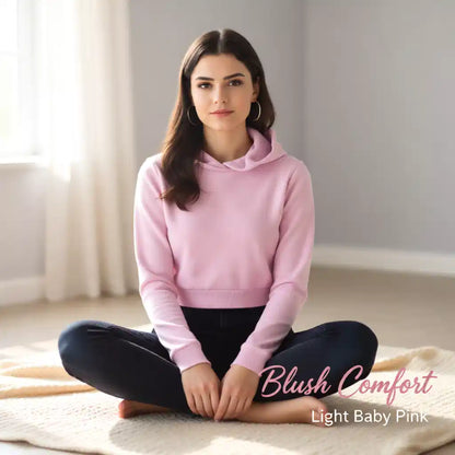 Trendy Cropped Cotton Hoodie