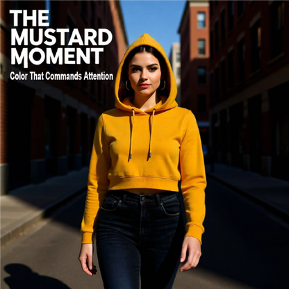 Trendy Cropped Cotton Hoodie