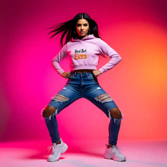 Desi But Extra Cropped Hoodie