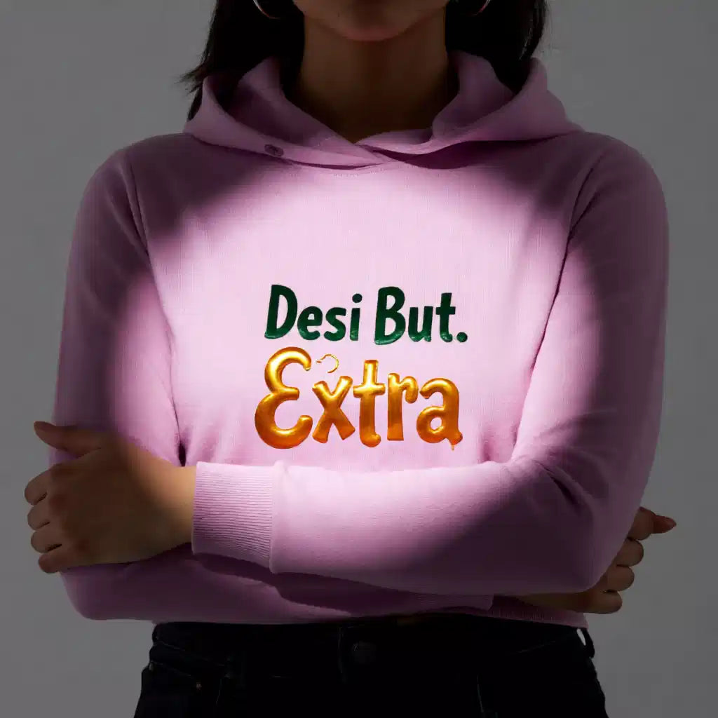 Desi But Extra Cropped Hoodie
