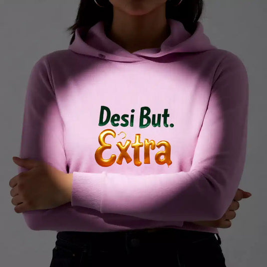 Desi But Extra Cropped Hoodie
