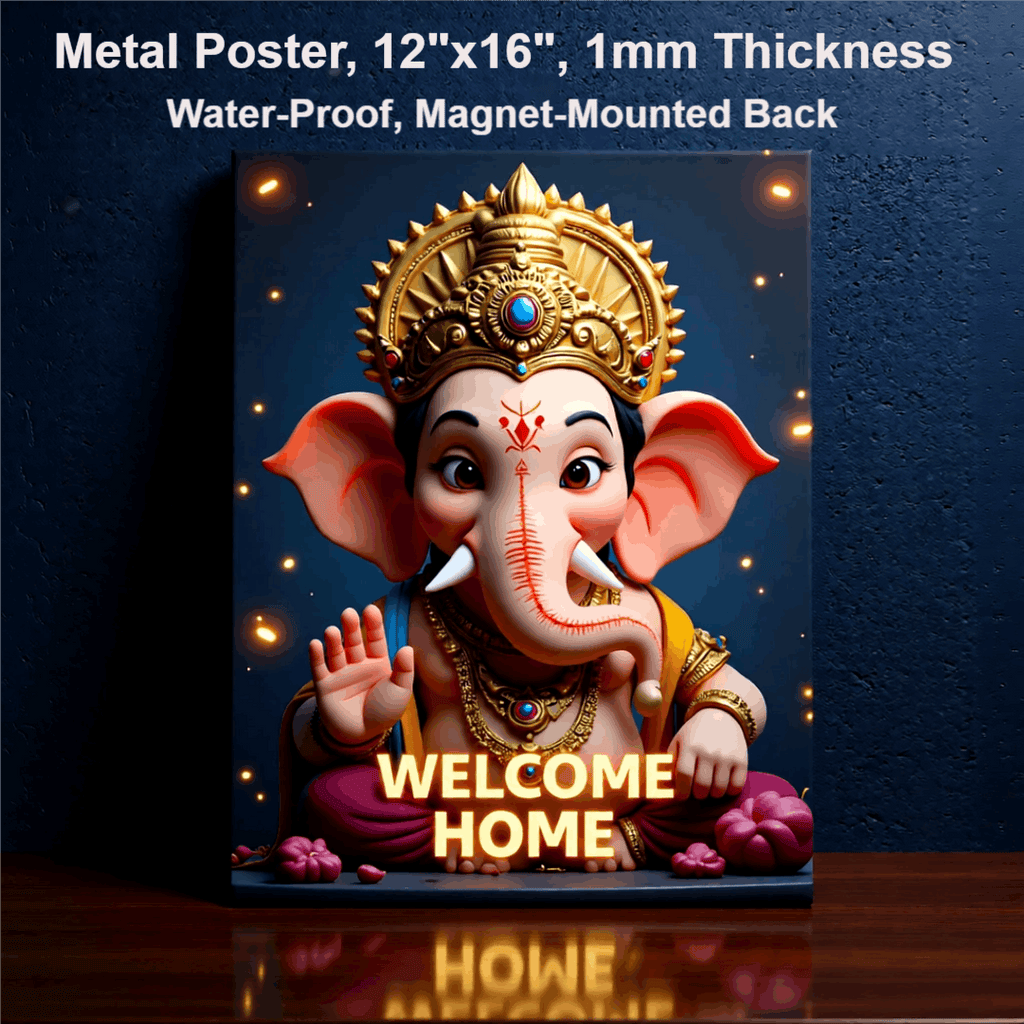 Lord Ganesha Welcome Home Metal Frame