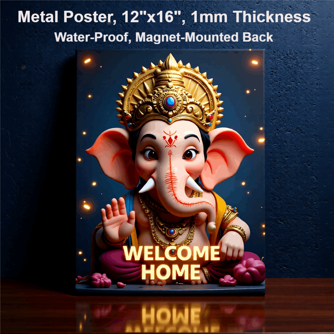Lord Ganesha Welcome Home Metal Frame