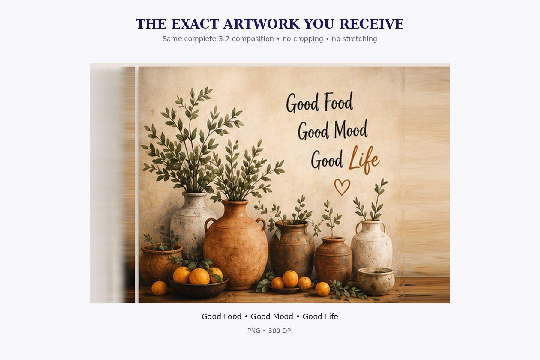 Exact Good Food Good Mood Good Life artwork included in the digital download, 3:2 composition