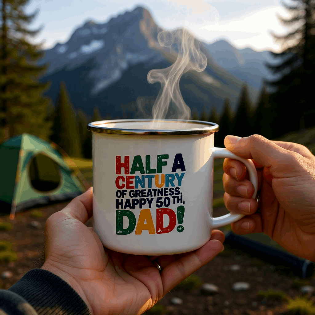 Half Century Dad White SS Mug