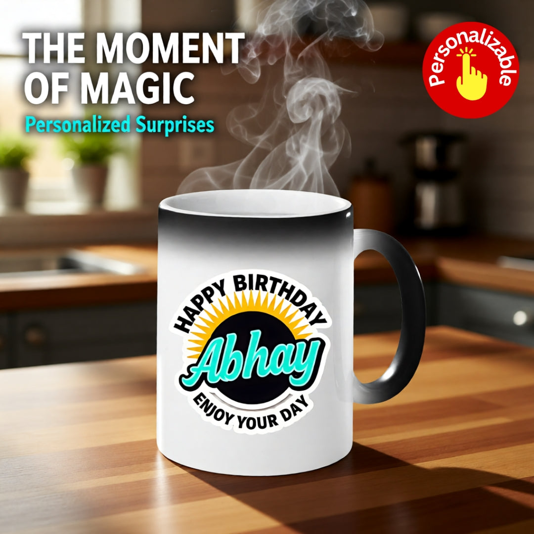 Personalized Birthday Black Magic Mug