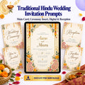 Traditional Hindu Wedding Invitation Prompt Pack | Main Card + Ceremony + Digital + Reception | Instant Download PDF