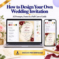 How to Design Your Own Wedding Invitation — AI Prompts, Fonts &amp; Canva Guide | Instant Download PDF