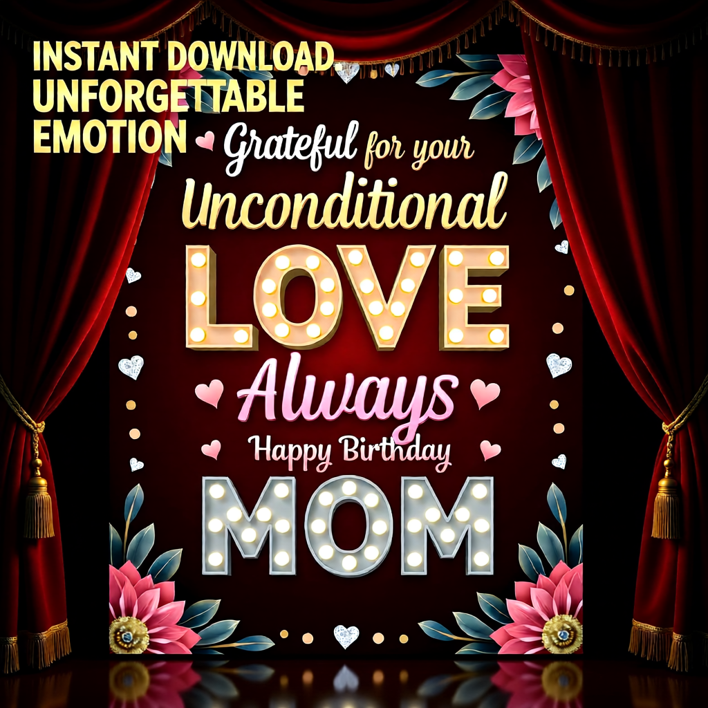 Instant Digital Mom Birthday Card