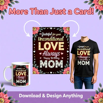 Instant Digital Mom Birthday Card