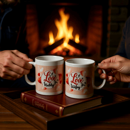 I Love You Hubby & Wifey Mugs
