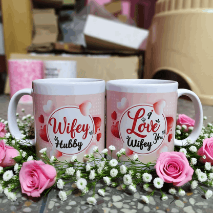 I Love You Hubby & Wifey Mugs
