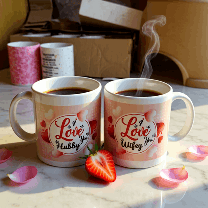 I Love You Hubby & Wifey Mugs