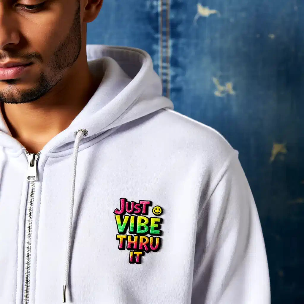 Just Vibe Thru It Unisex Zip Hoodie