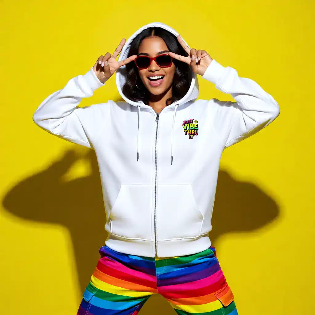 Just Vibe Thru It Unisex Zip Hoodie