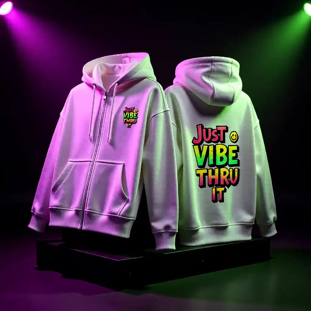 Just Vibe Thru It Unisex Zip Hoodie