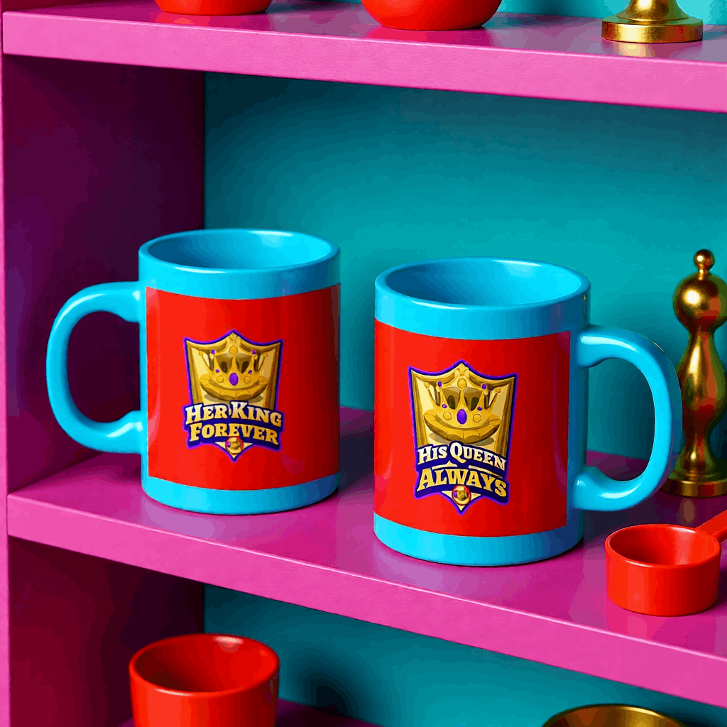 Sky Blue Royal Couple Mugs