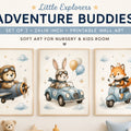 Little Adventurers nursery wall art hero mockup