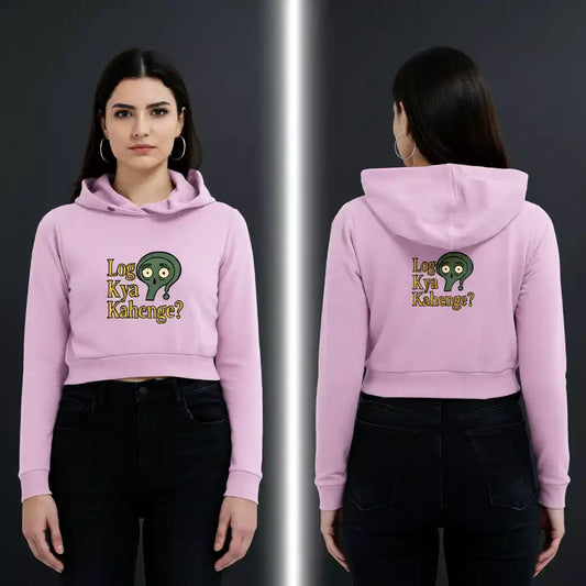 "Log Kya Kahenge" Cropped Hoodie