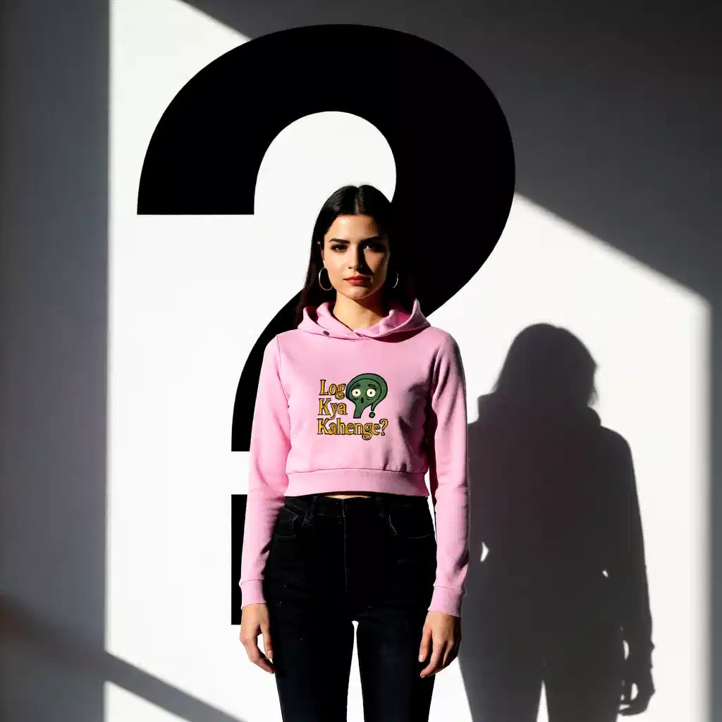 "Log Kya Kahenge" Cropped Hoodie