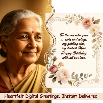 Instant Digital Heartfelt Birthday Card for Maa
