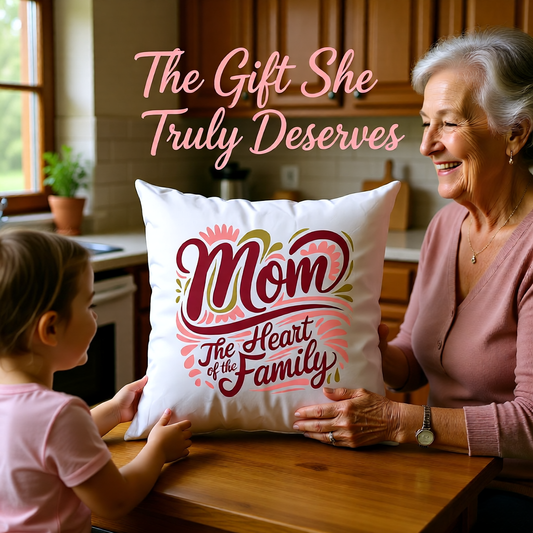 Mom Heart of Family Cushion