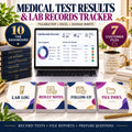 Medical Test Results and Lab Records Tracker fillable PDF Excel and Google Sheets dashboard