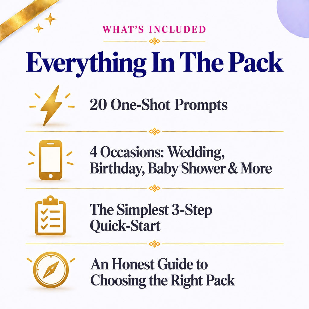 Single-Prompt Mobile E-Invite Pack | One Prompt, One Finished Card | Instant Download PDF