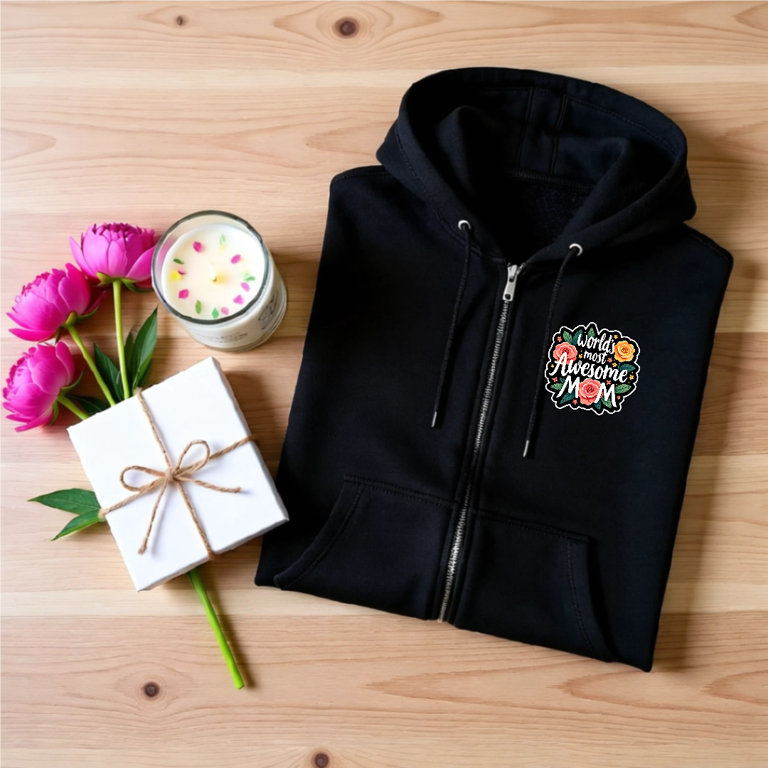 Awesome Mom Zip Hoodie