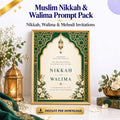 Muslim Nikkah &amp; Walima Invitation Prompt Pack | Nikkah, Walima &amp; Mehndi | Instant Download PDF