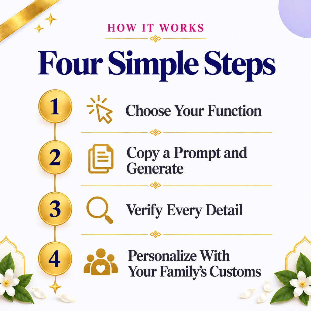 Muslim Nikkah &amp; Walima Invitation Prompt Pack | Nikkah, Walima &amp; Mehndi | Instant Download PDF