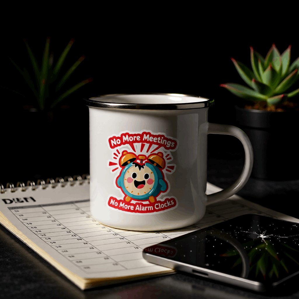 No More Meeting Steel Mug