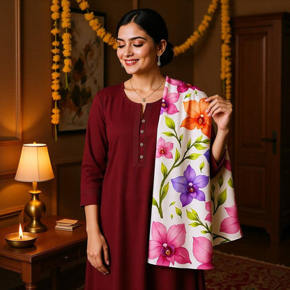 Orchid AOP Stole Gift