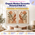 Organic modern terracotta botanical wall art set of 2 with AI Personalization Kit instant download