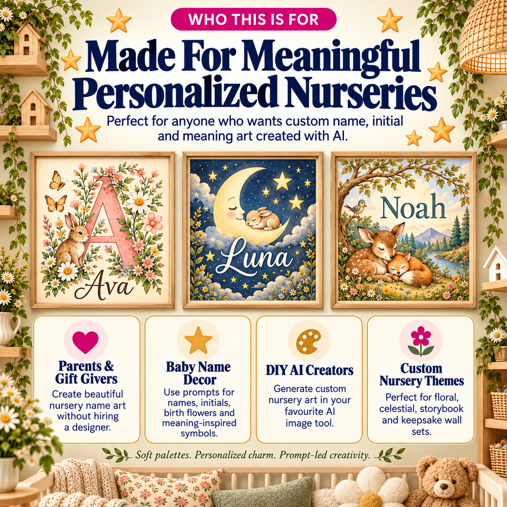 Personalized nursery wall art prompts for parents gift givers baby name decor and custom nursery themes