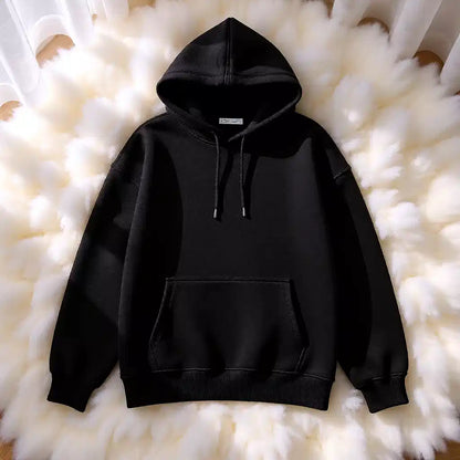 Cozy Women's Oversized Plain Black Hoodie
