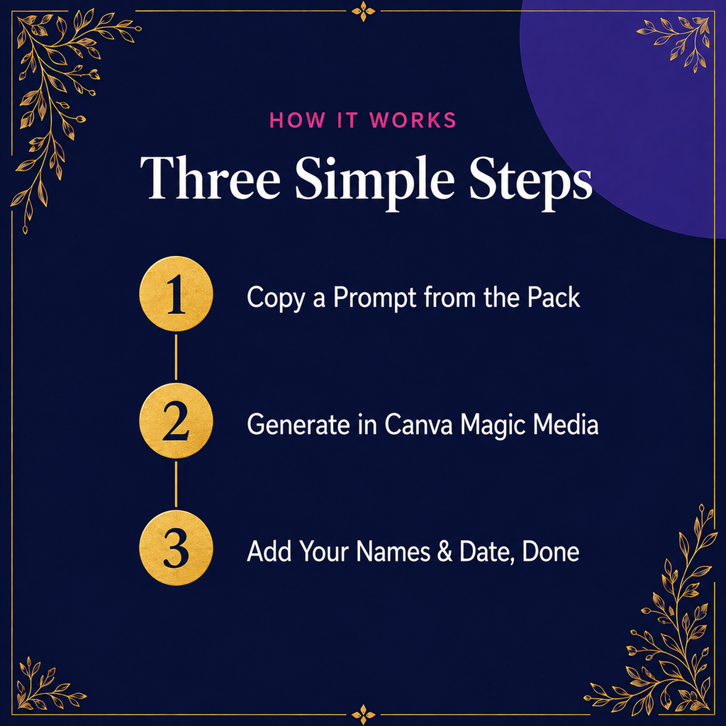 AI Prompts to Generate Your Wedding Invitation in Canva | 24 Magic Media Prompts | Instant Download PDF