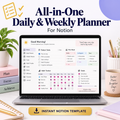 All-in-One Daily &amp; Weekly Planner | Notion Template | Instant Download PDF
