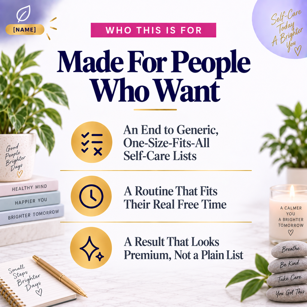 AI Personalized Self-Care &amp; Wellness Routine Planner Prompts | Fill In Your Details, Get a Ready Planner | Instant Download PDF