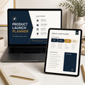 Product Launch Planner Template — Instant Download — Editable Canva 43-Page A4 Business Planner
